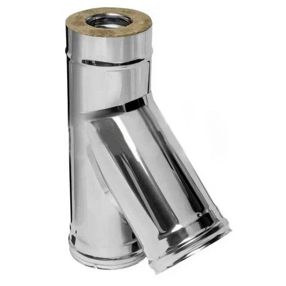 Coș de fum cu triunghi sandwich de 135 ° Ferrum (430 / 0,5) D115х200, 3 image