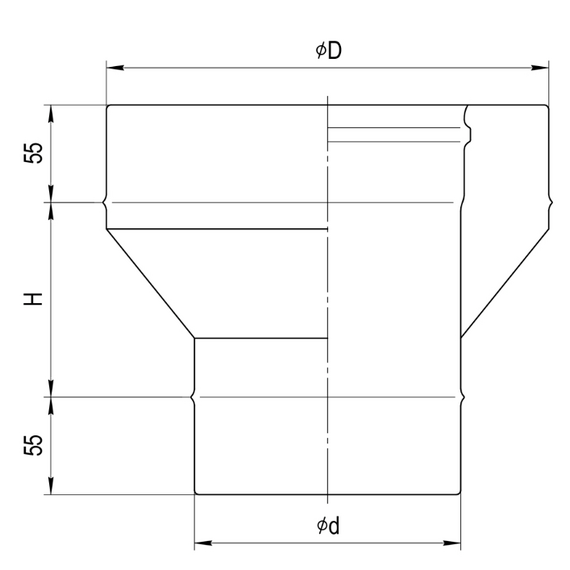 Starter tip sandwich pentru coșul de fum Ferrum (430/0,5) D130x200, 4 image