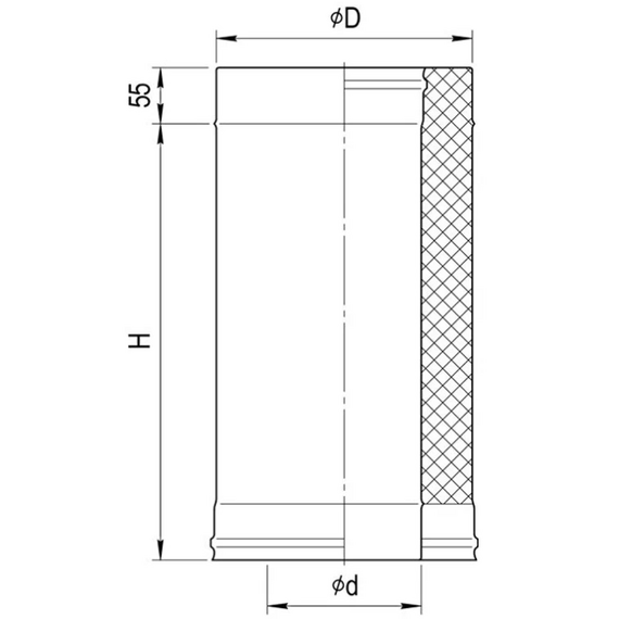 Țeavă dublă perete, 0,25 m Ferrum (430/0,5) D130x200, 8 image