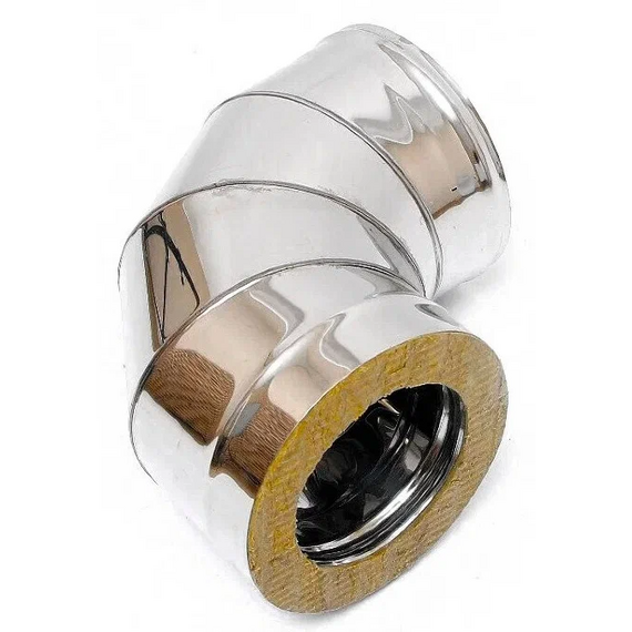 Сэндвич-колено для дымохода 90° Ferrum (430/0,5мм) D130x200, изображение [1] фото