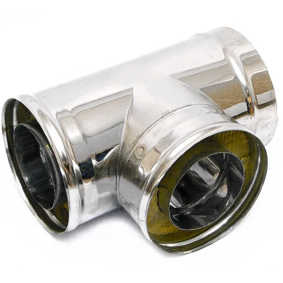 Сэндвич-тройник для дымохода 90° Ferrum (430/0,5) D130x200, изображение [1] фото