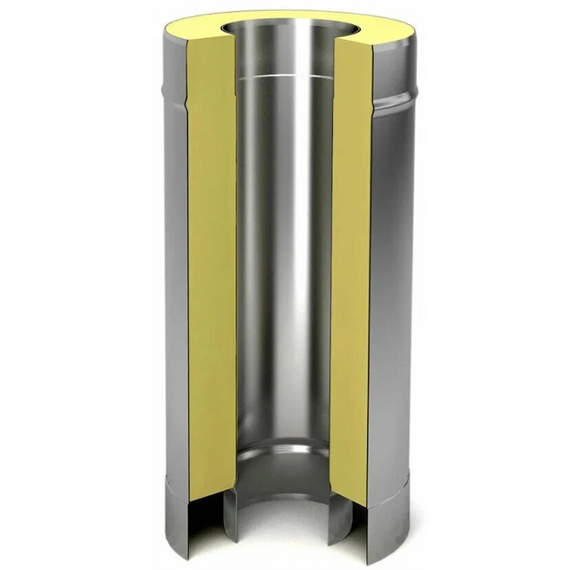 Coș de fum dublu perete sandviș 1m Ferrum (430/0,5) D180x280, 3 image