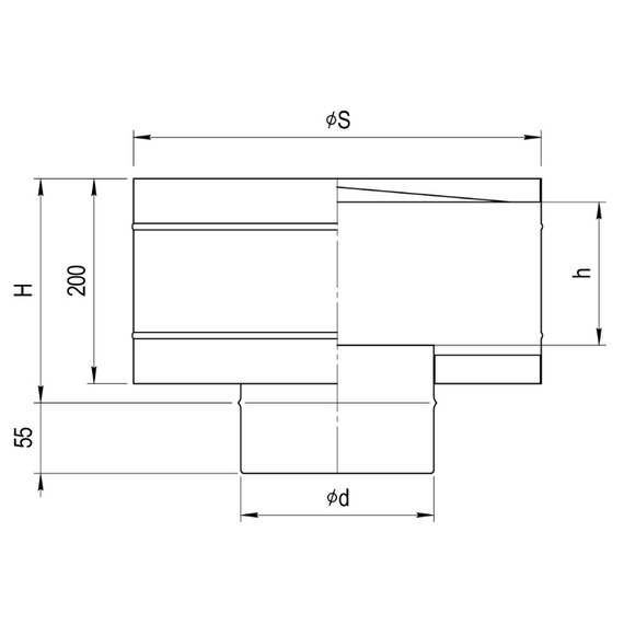 Umbrelă-K cu protecție împotriva vântului pentru coș de fum Ferrum D115 (0,5mm), 4 image