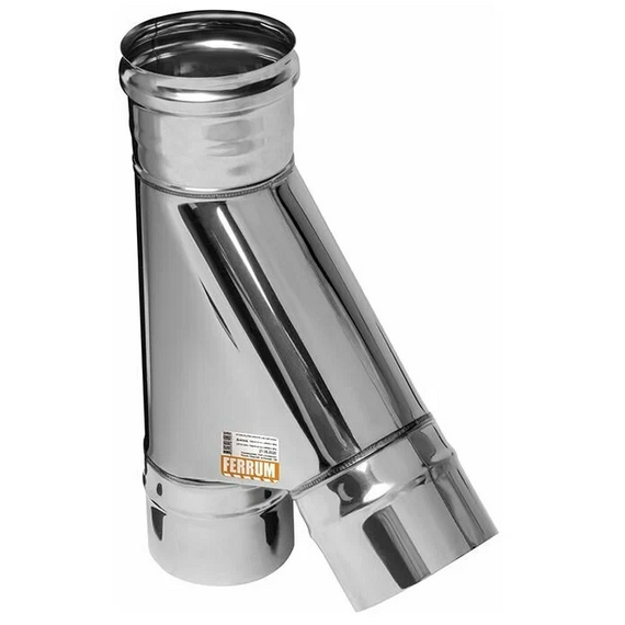 Teu-K la 135° pentru coș de fum cu o singură perețe Ferrum D115 (0,8 mm)