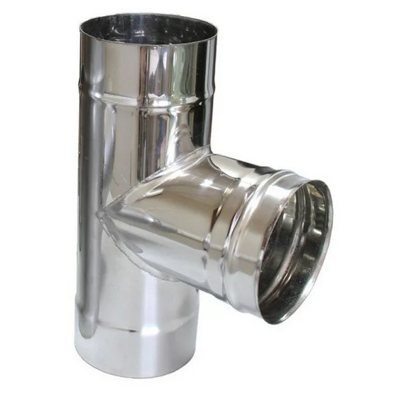 Teu-K la 90° pentru coș de fum cu o singură perețe Ferrum D115 (0,8 mm), 2 image