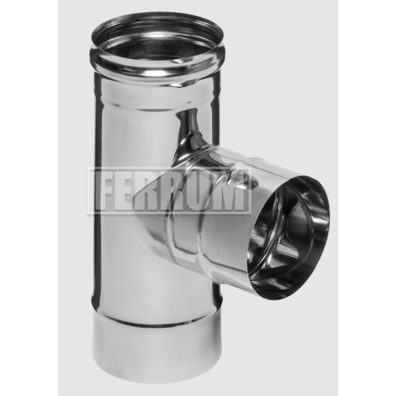 Teu-K la 90° pentru coș de fum cu o singură perețe Ferrum D115 (0,8 mm), 4 image