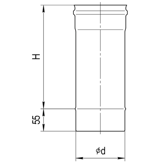Evacuare fum cu un singur perete 0,5m Ferrum D130 (0,5 mm), 5 image