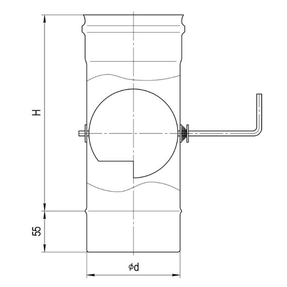 Шибер для дымохода Ferrum D130 (0,5 мм), изображение [1] фото