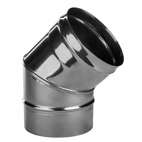 Cot de 135° pentru țeavă de evacuare a fumului (2 secțiuni) Ferrum D150 (0,8 mm), 2 image