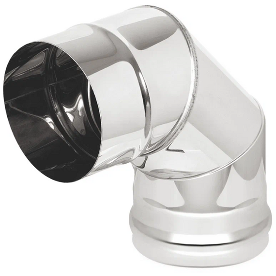 Cot de 90° pentru țeavă de evacuare a fumului (3 secțiuni) Ferrum D150 (0,5 mm), 2 image