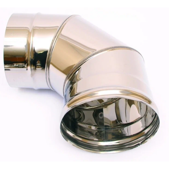 Cot de 90° pentru țeavă de evacuare a fumului (3 secțiuni) Ferrum D150 (0,5 mm), 4 image