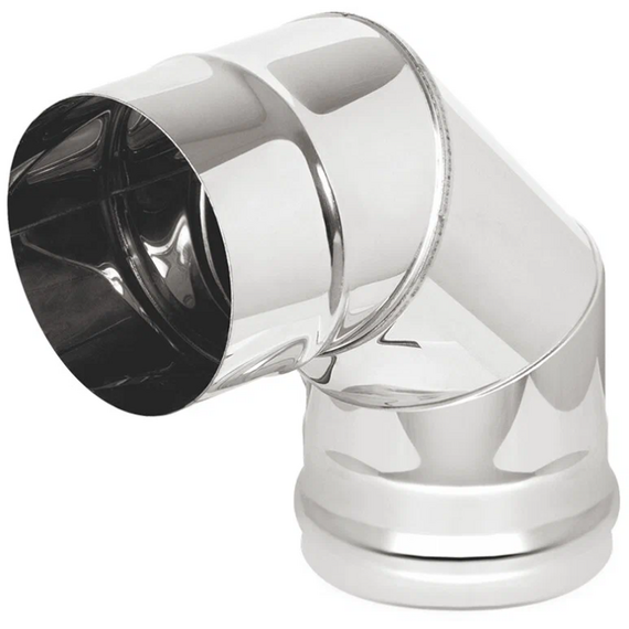 Cot de 90° pentru țeavă de evacuare a fumului (3 secțiuni) Ferrum D150 (0,8 mm), 2 image