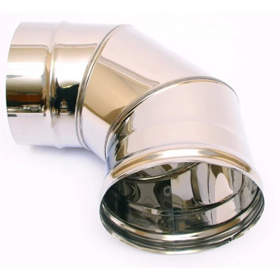 Cot de 90° pentru țeavă de evacuare a fumului (3 secțiuni) Ferrum D150 (0,8 mm), 4 image