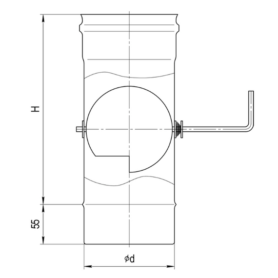 Obturător pentru coșul de fum Ferrum D150 (0,5 mm), 5 image