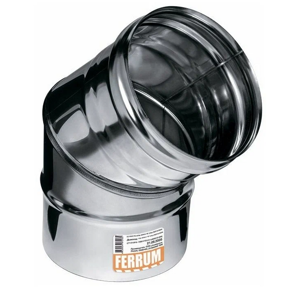 Colț 135° pentru coșul de fum (2 secțiuni) Ferrum D180 (0,5mm)