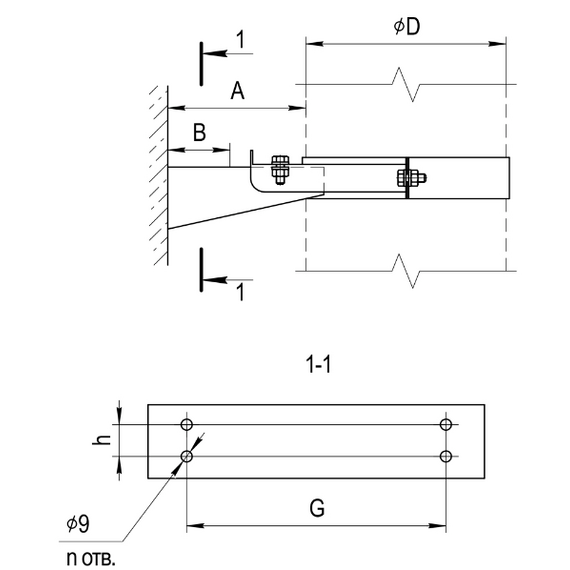 Suport extensibil pentru coș de fum Ferrum N1 D150 (1.0mm), 4 image