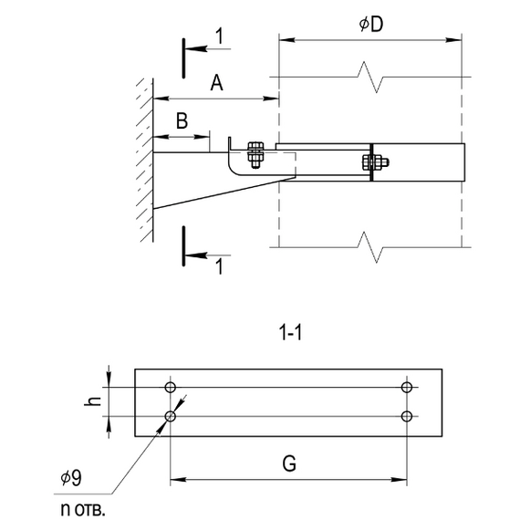 Suport extensibil pentru coș de fum Ferrum N1 D115 (1.0mm), 4 image