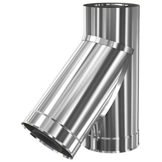 Сэндвич-тройник для дымохода 135° Теплодар (430/0,8) D115x200 фото