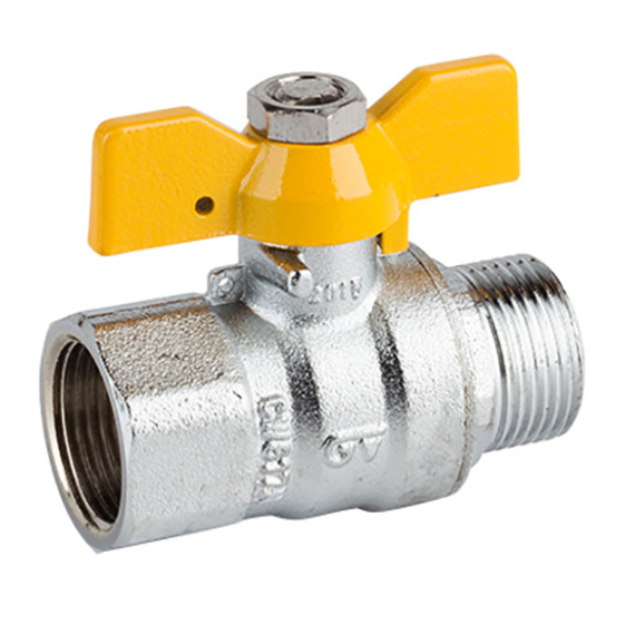 Robinet cu sferă pentru gaz, fluture 3/4" MF (crom) Genebre