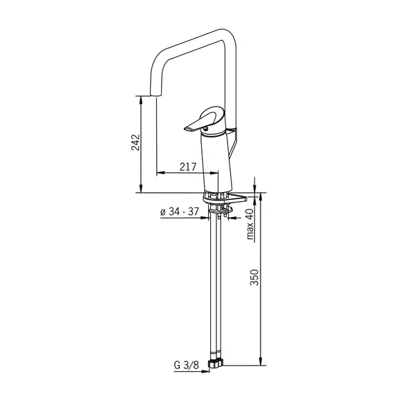 Baterie pentru bucătărie Oras Optima (aerator), 4 image