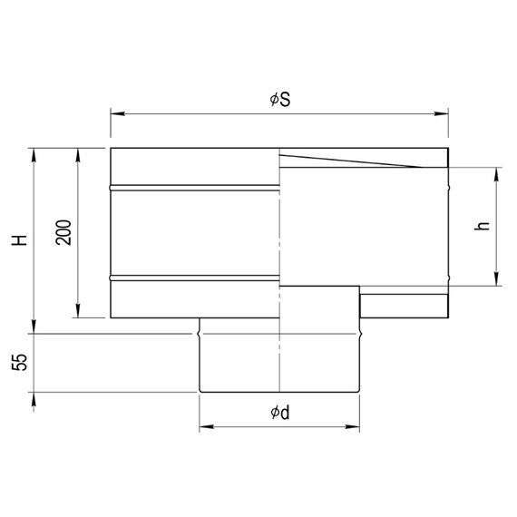 Parasolar cu protecție împotriva vântului pentru țeavă de evacuare a fumului Ferrum D130 (0,5 mm), 4 image