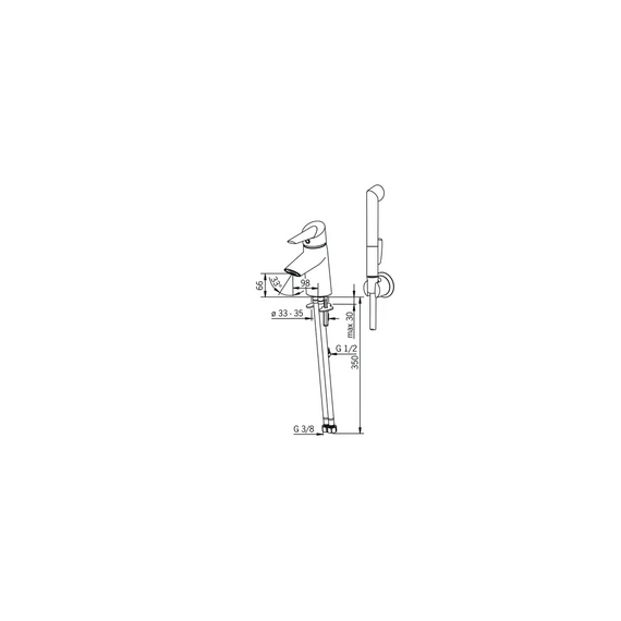Baterie de chiuvetă cu duș manual Oras Optima, 2 image