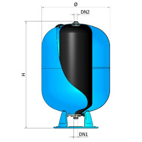 Expansiune rezervor Ultra-Pro 100L 1" G (albastru) vertical ELBI, 2 image