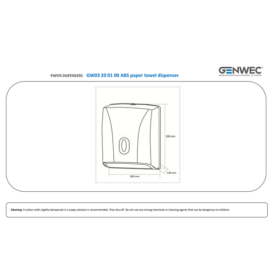 Dispenser prosoape ABS alb Genwec, 2 image