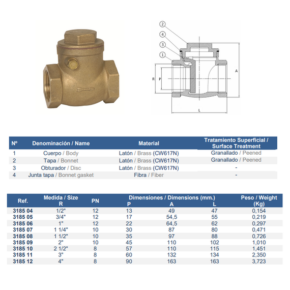 Clapetă de retenție metalică rotativă 2" Genebre, 2 image