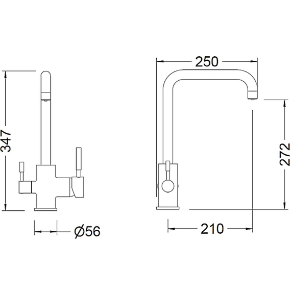 Baterie pentru bucătărie cu conexiune la filtru de osmoză inversă Genebre Osmosis, 4 image