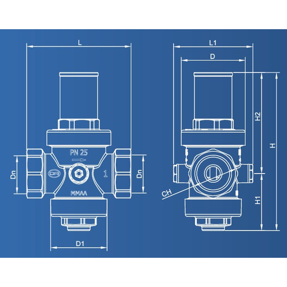 Reductor de presiune tip piston SABO PN25 1" OR, 4 image