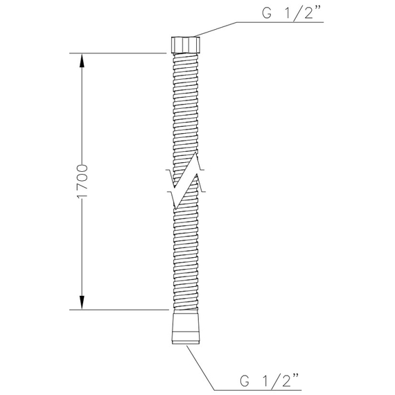 Furtun flexibil din oțel inoxidabil 1,70 m Style Shower, 3 image