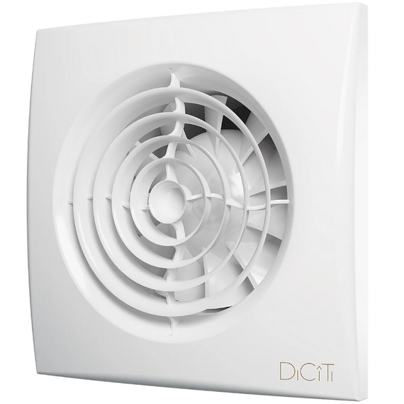 Ventilator de evacuare axial cu clapetă, senzor și temporizator DICITI AURA 4C MRH D100 Alb, 2 image