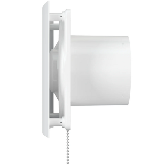 Ventilator de evacuare axial cu clapetă de sens și întrerupător ERA Quadro 4C-02 D100 Alb, 3 image