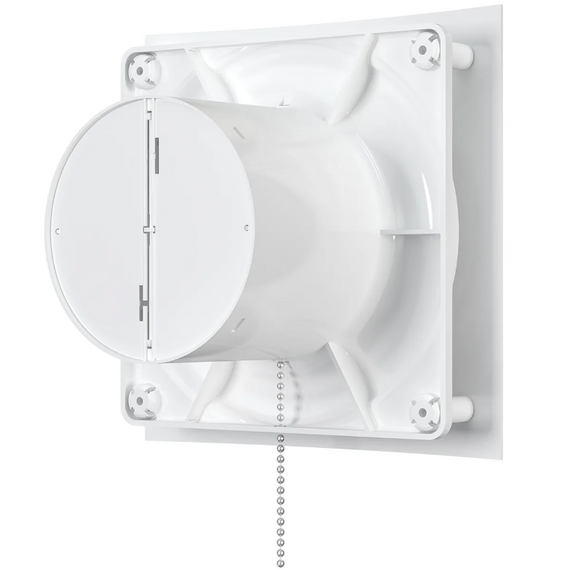 Ventilator de evacuare axial cu clapetă de sens și întrerupător ERA Quadro 4C-02 D100 Alb, 4 image