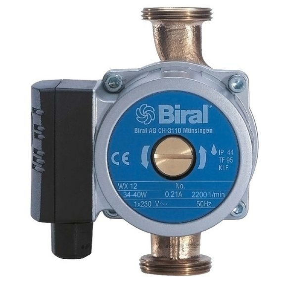 Pompă de circulație WX 12 DN20, 34-40W -120 (H=2.0m, Q=3m3/h) BIRAL (recirculare)