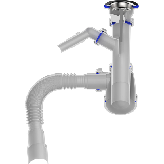 Sifon pentru bucătărie 1 1/2" x 40 cu evacuare pentru mașină de spălat cu tub flexibil 40x40/50, 6 image