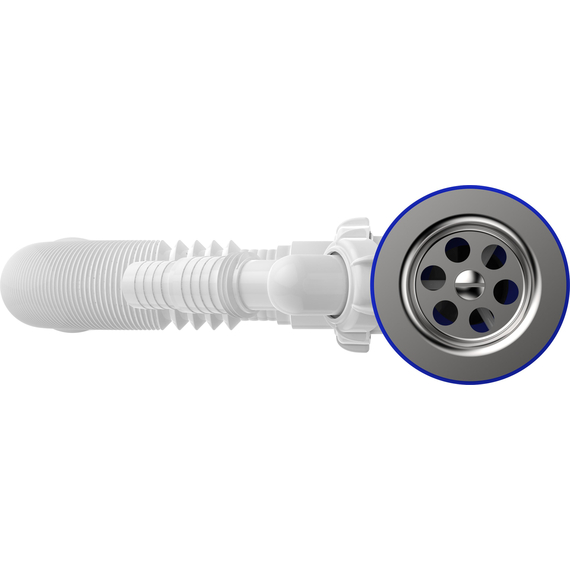 Sifon pentru bucătărie 1 1/2" x 40 cu evacuare pentru mașină de spălat cu tub flexibil 40x40/50, 7 image