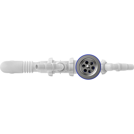 Sifon pentru bucătărie 1 1/2"х40 cu două prelevări și trap 40х40/50, Aquant, 7 image