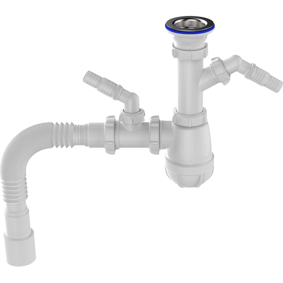 Sifon pentru bucătărie 1 1/2"х40 cu două prelevări și trap 40х40/50, Aquant, 8 image