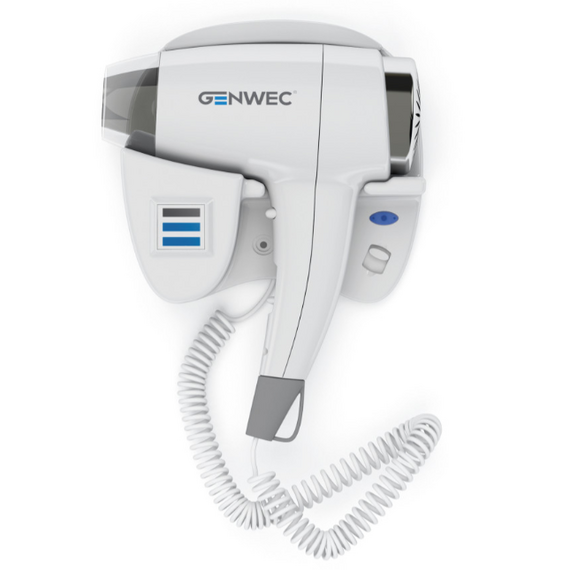 Uscător de păr alb, rece/cald, 2 viteze GENWEC 1400W