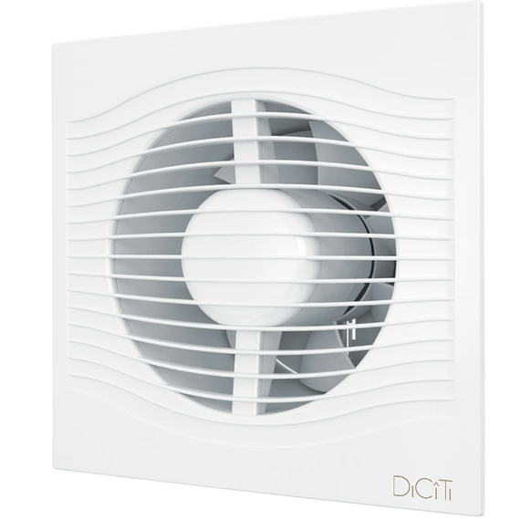Ventilator de extracție axial cu clapetă antiretur DICITI SLIM 6C D150 Alb, 2 image