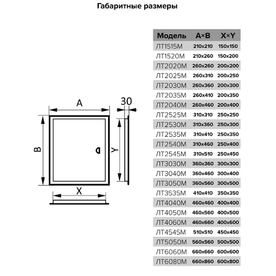 Люк ревизионный металлический с ручкой 20х30 Эра, изображение [1] фото