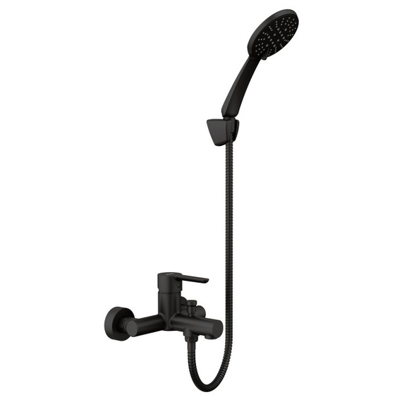 Baterie pentru cadă cu duș Genebre Oslo Black (cu set de duș)