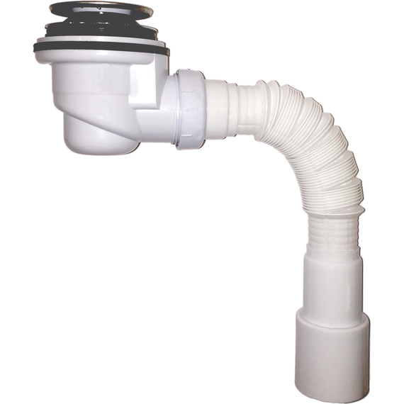 Sifon cromat pentru duș 1/2" d50/60mm cu guler 40x40/50, clapetă click, capac lat, h 67-73mm Aquant
