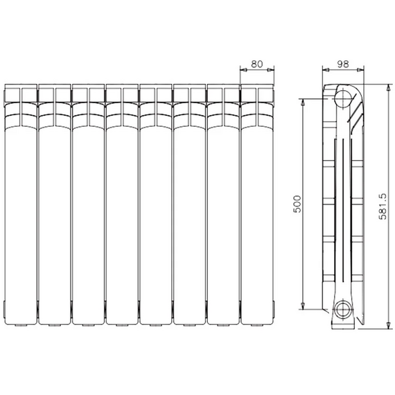 Radiator de aluminiu Ferroli POL 500/100, 4 image