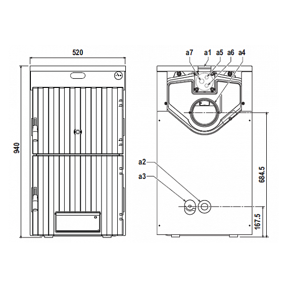 Cazan pe combustibil solid 32 kW Ferroli SFL 4, 3 image