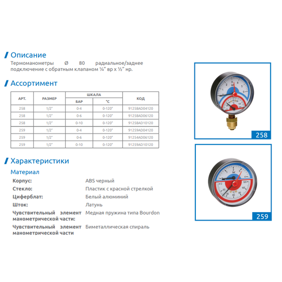 Termomanometru 0-6 Atm. central ICMA, 2 image