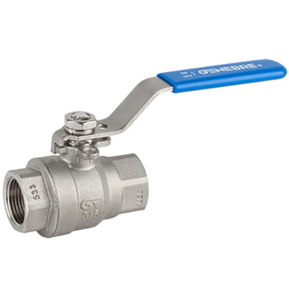 Robinet sferic cu trecere completă, două componente, inox 316, 1 1/4" Genebre