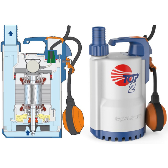 Pompa di drenaggio per liquidi aggressivi Pedrollo TOP-2 LA 0,37 kW